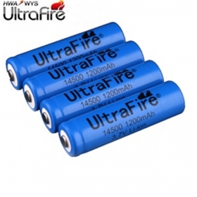 UltraFire 14500 ( AA Battery ) High performance 1200mAh 3.7V Rechargeable li-ion Battery For 14500 flashlight - (2 PCS)
