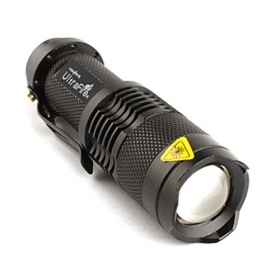 UltraFire TK68 CREE Q5 LED Flashlight Portable Mini Flashlight Adjustable Focus flash Light Lamp For AA or 14500 - Black