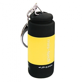 New design USB Powered Rechargeable Mini LED Flashlight portable led Keychains- Yellow