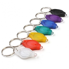 Multicolored Rainbow Popular White Light 22000mcd LED Keychain Flashlights portable (7-Pack)