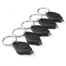 Popular White Light 22000mcd portable mini LED Keychain Flashlight Black(5-pack)