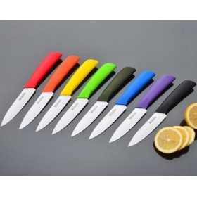 BESTLEAD 4" Ceramic Knife Cutter Chefs Cutlery for Modern Kitchen Fruits-Red + Orange + Yellow + Green + Black + Blue + Purple + Cyan(8-Pack)