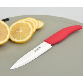 BESTLEAD Eco-friendly 4" Ceramic Knife Cutter Chefs Cutlery for Modern Kitchen Fruits with Anti-skidding Handle -Red