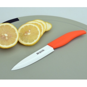 BESTLEAD Eco-friendly 4" Ceramic Knife Cutter Chefs Cutlery for Modern Kitchen Fruits with Anti-skidding Handle -Orange