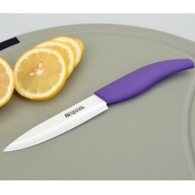 BESTLEAD Eco-friendly 4" Ceramic Knife Cutter Chefs Cutlery for Modern Kitchen Fruits with Anti-skidding Handle -Purple