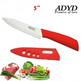 ADYD 5" Ceramic Knives Eco-friendly health Zirconia kitchen Fruits Ceramic Knives for Modern Kitchen -Red
