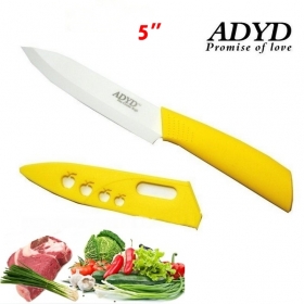 ADYD 5" Ceramic Knives Eco-friendly health Zirconia kitchen Fruits Ceramic Knives for Modern Kitchen -yellow