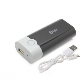 2014 ENB new SMART USB Emergency Charger Power Bank box Shell for iPad 2 / iPhone / MP3/4 With USB Data Cable -black