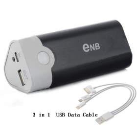 ENB SMART battery Box Shell USB Emergency POWER BANK Case for iPhone 5/4S/ Samsung/ Nokia/ Blackberry /MP3/4 With 3 in 1 Data Cable