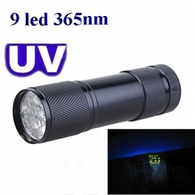 AloneFire SUPERIA 9LED 365nm UV Light Flashlight / 365nm Ultraviolet light for uv leak detector (365nm Best world ultraviolet lamp)