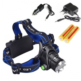 Alone Fire HP79 Zoom Headlight Cree XM-L T6 LED 2000LM led Headlamp for 1/2 x18650 + AC Charger/Car charger / 2x18650 battery