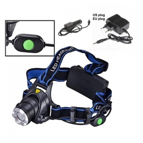 Alone Fire HP88 Headlamp Cree XM-L T6 LED 2000LM Zoom led Head lamp for 1/2 x18650 + AC Charger/Car charger