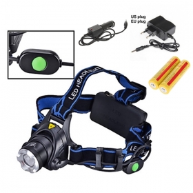 Alone Fire HP88 Zoom Head light Cree XM-L T6 LED 2000LM led Headlamp for 1/2 x18650 + AC Charger/Car charger / 2x18650 battery