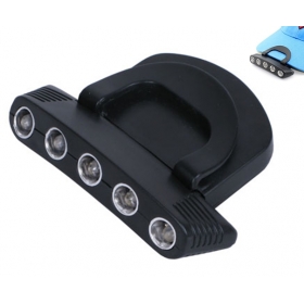 Fashionable Rotatable Tight 2-Mode 5 LED White Light Clip cap lamp