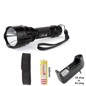 UltraFire C8 5-Mode Cree Q5 LED Flashlight Torch +1x18650 battery/charger/flashlight holster