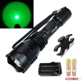 UniqueFire HS-802 Cree XP-E Green light led Tactical flashlight torch with Battery+Charger+tactical Mounts Clip+Remote switch