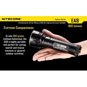 Nitecore EA8 CREE XM-L U2 LED 900 Lumens Flashlight Waterproof Rescue Search Torch