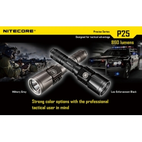 NITECORE P25 860LM Cree XM-U2 Flashlight Waterproof Rescue Search Torch (Black / Gray )
