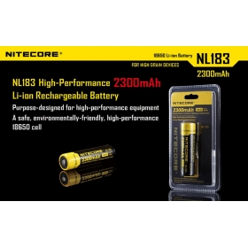 Nitecore NL183 2300mAh 18650 3.7V 8.5Wh high discharge performance Li-ion Rechargeable Battery