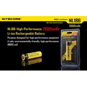 Nitecore NL186 2600mAh 18650 3.7V Rechargeable Li-ion battery (NL186)
