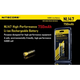 Nitecore 14500 3.7V 750mah Protected Li-ion Rechargeable Battery