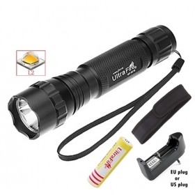UltraFire WF-501B 1-Mode Cree XM-L2 LED Flashlight Torch with Battery/charger/flashlight holster
