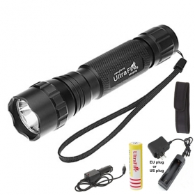 UltraFire 501B 1-Mode Cree Q5 LED Flashlight Torch with 18650 Battery/AC charger/Car charger/flashlight holster