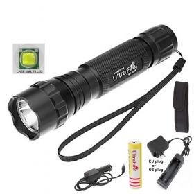 UltraFire 501B 1-Mode Cree XM-L T6 LED Flashlight Torch with 18650 Battery/AC charger/Car charger/flashlight holster