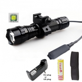 UltraFire 501B 5-Mode Cree XM-L T6 LED Flashlight Tactical Torch with Battery/charger/flashlight holster/Tactical mounts/Pressure Switch