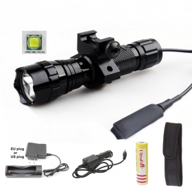 UltraFire 501B 3-Mode Cree XM-L T6 LED Tactical Flashlight Torch with Battery/Ac charger/Car charger/flashlight holster/Tactical mounts/Pressure Switch