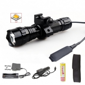 UltraFire 501B 5-Mode Cree XM-L2 LED Tactical light Flashlight Torch with Battery/Ac charger/Car charger/flashlight holster/Tactical mounts/Pressure Switch