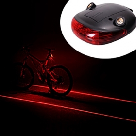 BL002 Waterproof Bicycle Laser Tail Light 2 Lasers + 5 LEDs Bike Safety Red Rear Warning Light Cycling Safety Caution Lamp