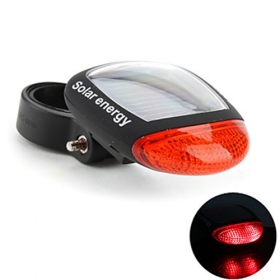 BS004 Solar Power Energy Rechargeable Bicycle Tail Light with 2 Red LEDs