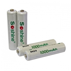 Soshine RTU AAA 1000mah 1.2V Rechargeable Ni-MH Pre-Charged 4pcs