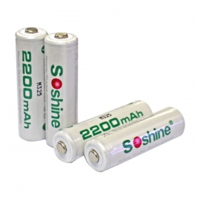 Soshine RTU AA 2200mah 1.2V Rechargeable Ni-MH Pre-Charged 4pcs