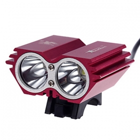 BL-16 X2 2000LM CREE XM-L U2*2 LED Waterproof design 4 Modes Bicycle Bike Headlight Red (1set)