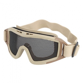 Metal mesh Outdoor Protective Desert Goggle CS outdoor goggles for Rock climbing, mountaineering survival game such as outdoor sports- khaki color