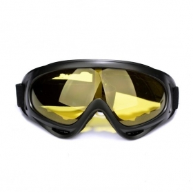 Skiing Exercise Goggle Tactical Airsoft Goggles Men Frame Shooting Eyewear Windproof Glasses - yellow lens