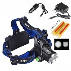 Alone Fire HP79 Zoom Headlight Cree XP-E Q5 LED 600LM led Headlamp for 1/2 x18650 with AC Charger/Car charger/2x18650 battery