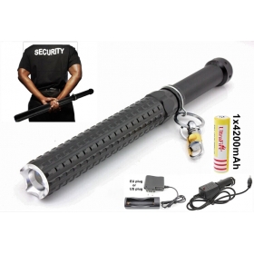 ALONEFIRE CH9 CREE XP-E Q5 LED Private cars necessary security flashlight Zoomable defense flashlight torch lamp with 1x18650 Battery/Charger/Car charger