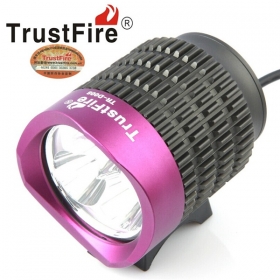 TrustFire TR-D008 3 x Cree XM-L T6 2000lm 4-Mode White Bicycle Lamp - Black + Purple (1SET)