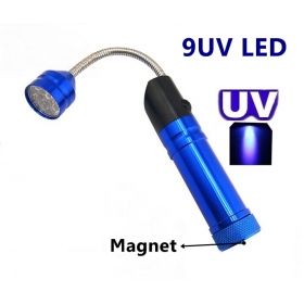 AloneFire U9 Latest design 9LED UV Light 395-400nm LED UV light With magnet