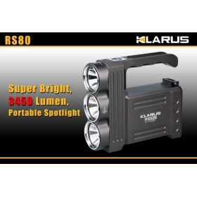 KLARUS RS80 SuperBright Max 3450 Lumens Portable Spotlight LED Flashlight