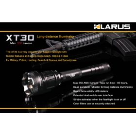 KLARUS XT30 Cree XM-L U2 LED 820 Lumens tactical flashlight