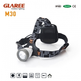 GLAREE M30 5 Model CREE 3W LED WARM LIGHT Multi-function Outdoor Headlamp -White
