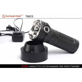Sunwayman T60CS 3 x Cree XM-L U2 6-Mode LED Flashlight 2394 Lumens Rechargeable tactical flashlight