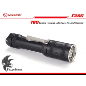 Sunwayman F20C Cree XM-L2 780 LUMENS 6 MODE Tricolored Powerful EDC Outdoor Camping Hunting Searching Rescue Tactical Flashlight
