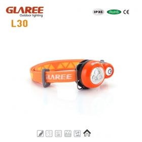GLAREE L30 3 x NICHA LED Lightweight multipurpose mini portable outdoor headlamp Hat lamp cap lamp - orange