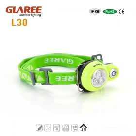 GLAREE L30 3 x NICHA LED Lightweight multipurpose mini portable outdoor headlamp Hat lamp cap lamp -Green
