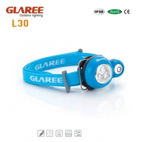 GLAREE L30 3 x NICHA LED Lightweight multipurpose mini portable outdoor headlamp Hat lamp cap lamp -blue